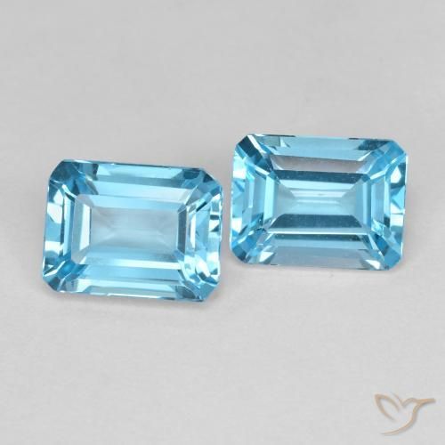 3.86ctw Natürlicher Swiss Blue Topas, Smaragdschliff, VVS-VS