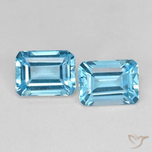 3.86 ct natürliche Swiss Blue Topas-Edelsteine, Oktagonschliff, VVS-VS