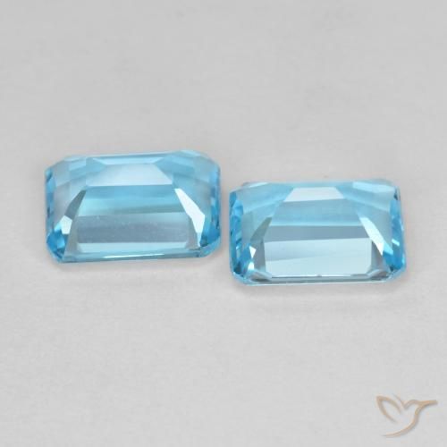 3.86 ct natürliche Swiss Blue Topas-Edelsteine, Oktagonschliff, VVS-VS