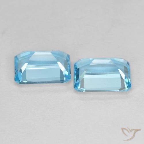 3.93 ct natürliche Swiss Blue Topas-Edelsteine, Oktagonschliff, VS