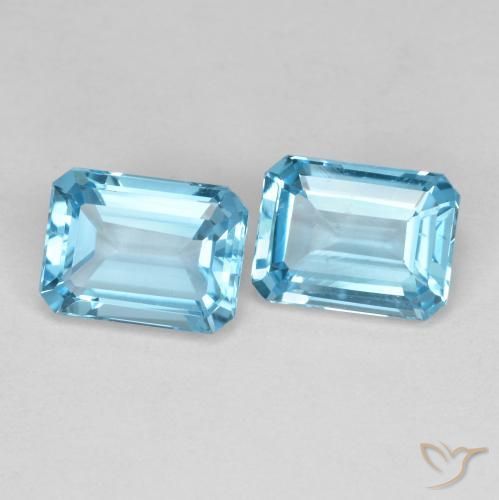 3.90 ct natürliche Swiss Blue Topas-Edelsteine, Oktagonschliff, VVS-VS