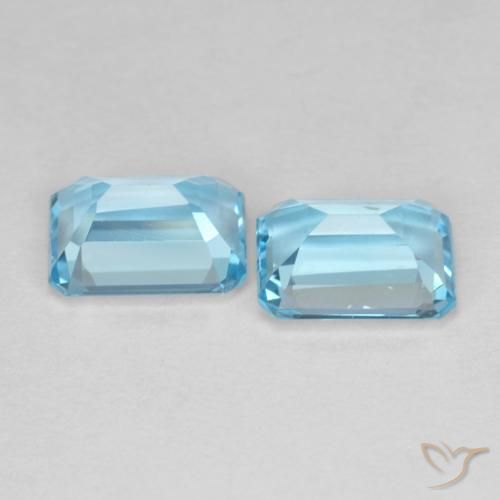 3.90 ct natürliche Swiss Blue Topas-Edelsteine, Oktagonschliff, VVS-VS