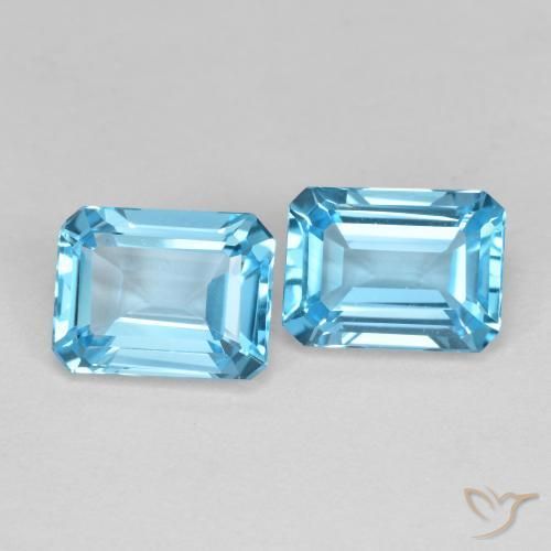 3.88 ct natürliche Swiss Blue Topas-Edelsteine, Oktagonschliff, VVS-VS