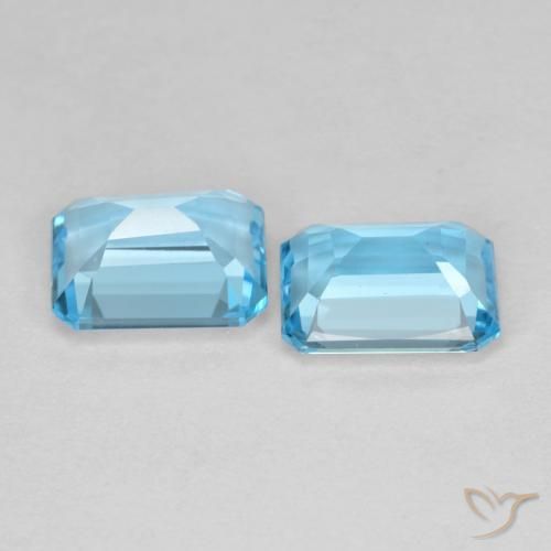 3.88 ct natürliche Swiss Blue Topas-Edelsteine, Oktagonschliff, VVS-VS