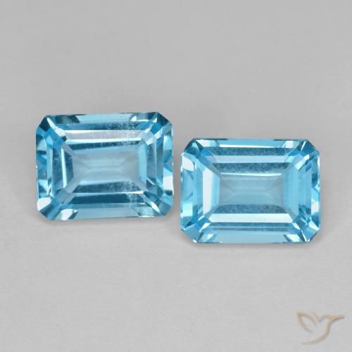 3.90 ct natürliche Swiss Blue Topas-Edelsteine, Oktagonschliff, VVS-VS