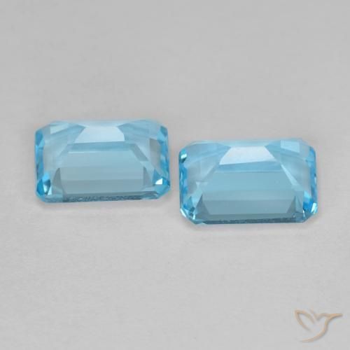 3.90 ct natürliche Swiss Blue Topas-Edelsteine, Oktagonschliff, VVS-VS
