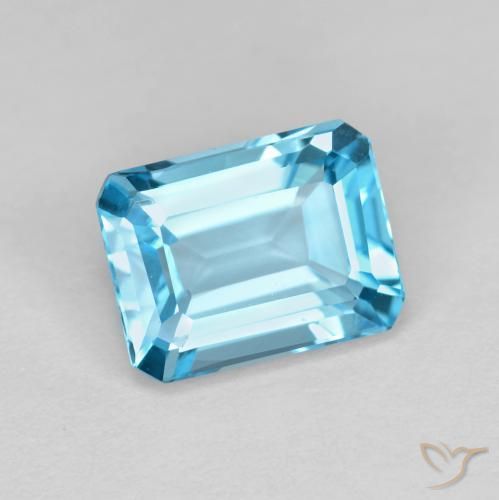 9,17 ctw natürlicher Swiss Blue Topas, Oktagonschliff, VVS