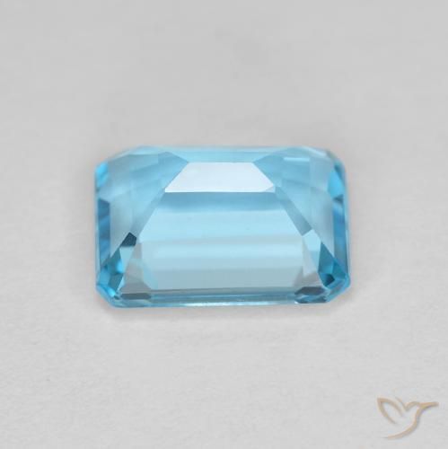 9,17 ctw natürlicher Swiss Blue Topas, Oktagonschliff, VVS