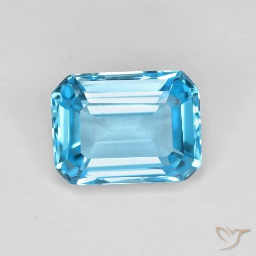 2.04ct Natürlicher Swiss Blue Topas, Smaragdschliff, VVS