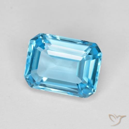 9,17 ctw natürlicher Swiss Blue Topas, Oktagonschliff, VVS