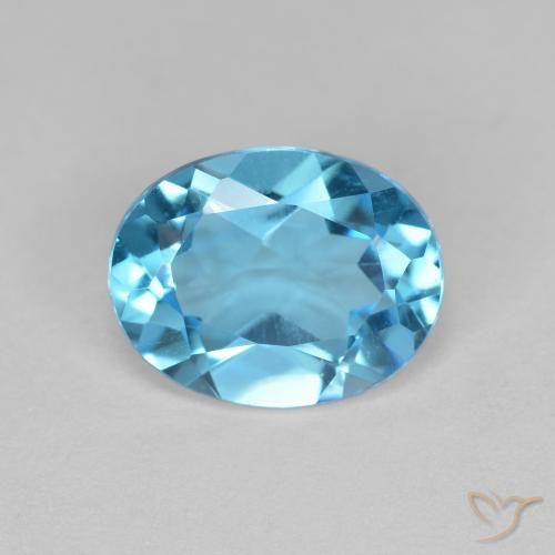 2.15ct Natürlicher Swiss Blue Topas, Oval, VVS-VS