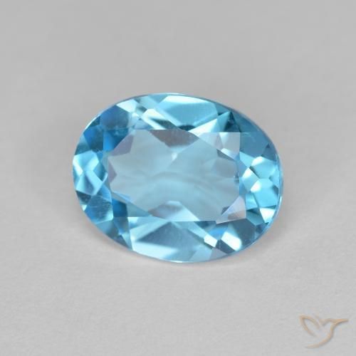9,17 ctw natürlicher Swiss Blue Topas, Oval, VVS-VS
