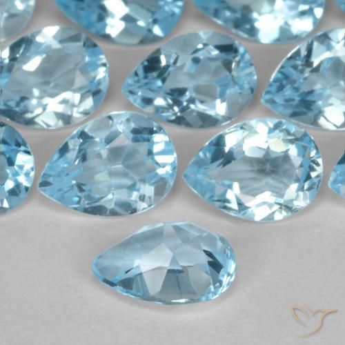 9,17 ctw natürlicher Swiss Blue Topas, Birnenform, VVS-VS