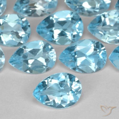 0.85ct Natürlicher Swiss Blue Topas, Birnenform, VVS-VS
