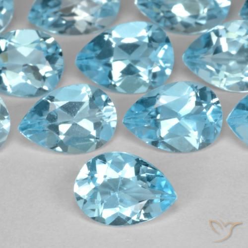 9,17 ctw natürlicher Swiss Blue Topas, Birnenform, VVS-VS