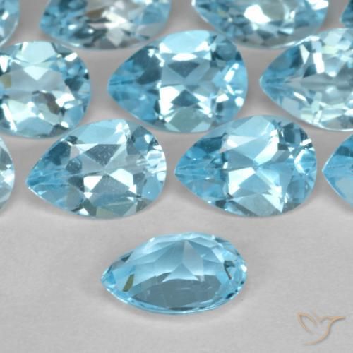 9,17 ctw natürlicher Swiss Blue Topas, Birnenform, VVS-VS