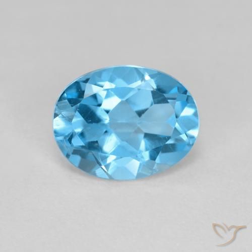 1.76ct Natürlicher Swiss Blue Topas, Oval, VS, Photo A
