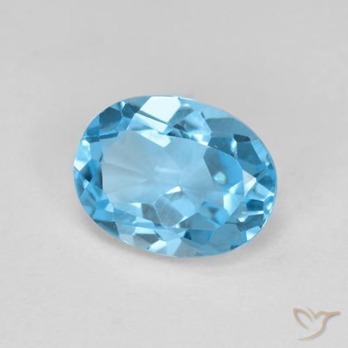 9,17 ctw natürlicher Swiss Blue Topas, Oval, VS