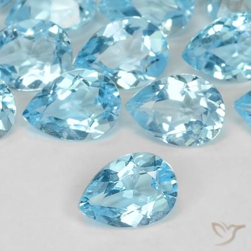 0.82ct Natürlicher Himmerlblau Topas, Birnenform, VS