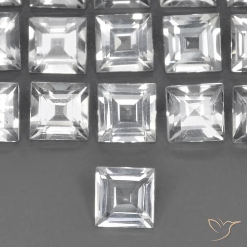 0.58ct Natürlicher Klares Weiß Topas, Quadrat, VVS-VS