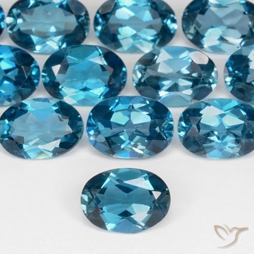0.92ct Natürlicher London Blau Topas, Oval, VS