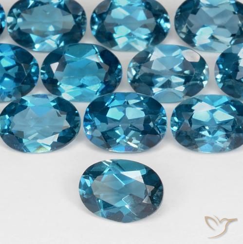 9,17 ctw natürlicher London Blau Topas, Oval, VS