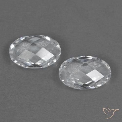 1.00ctw Natürlicher Weiß Topas, Oval, VVS
