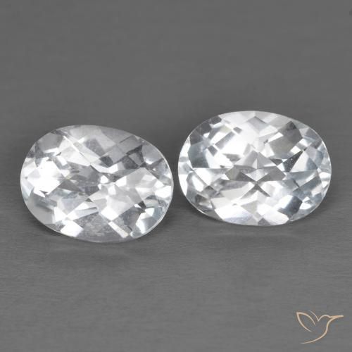 3.40ctw Natürlicher Weiß Topas, Oval, VVS
