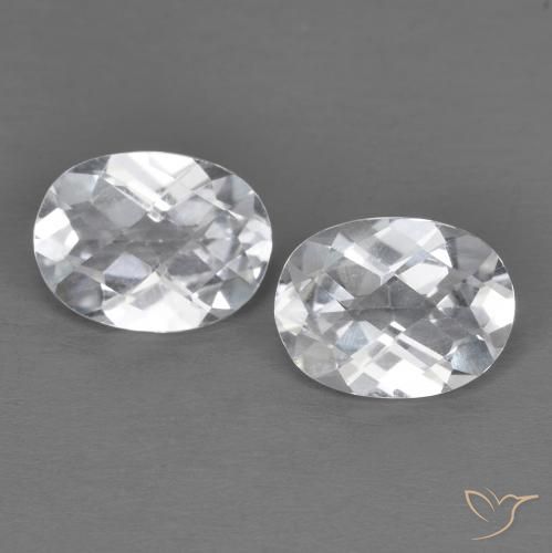 2.88ctw Natürlicher Weiß Topas, Oval, VVS-VS
