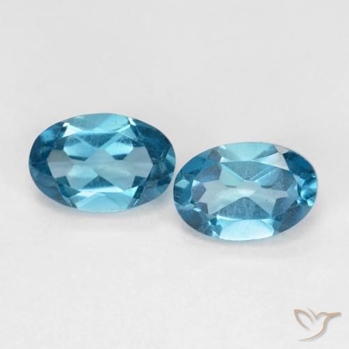 1.28ctw Natürlicher London Blau Topas, Oval, VVS-VS