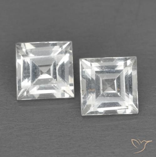 1.14ctw Natürlicher Weiß Topas, Quadrat, VVS-VS