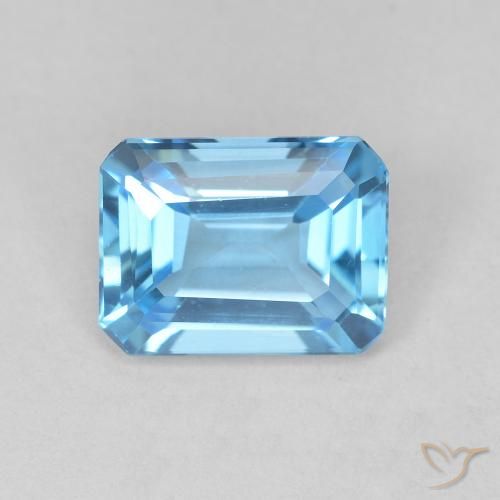 1.84ct Natürlicher Himmerlblau Topas, Smaragdschliff, VVS