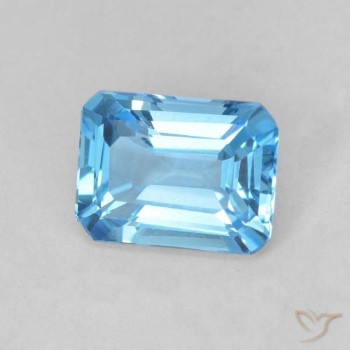 9,17 ctw natürlicher Himmerlblau Topas, Oktagonschliff, VVS