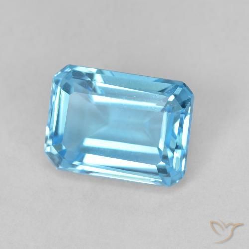 2.06ct Natürlicher Swiss Blue Topas, Smaragdschliff, VVS