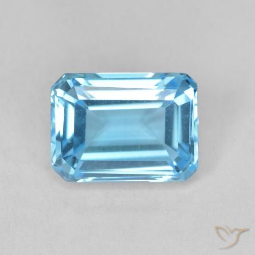 9,17 ctw natürlicher Swiss Blue Topas, Oktagonschliff, VVS