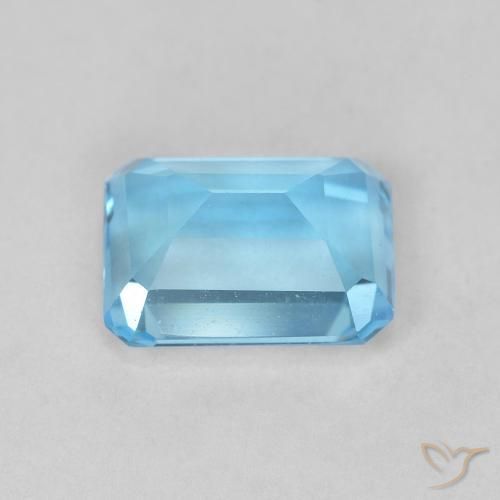 9,17 ctw natürlicher Swiss Blue Topas, Oktagonschliff, VVS