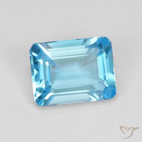 9,17 ctw natürlicher Swiss Blue Topas, Oktagonschliff, VVS