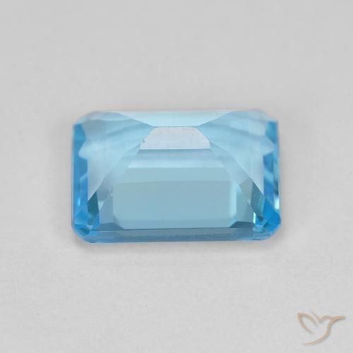 9,17 ctw natürlicher Swiss Blue Topas, Oktagonschliff, VVS