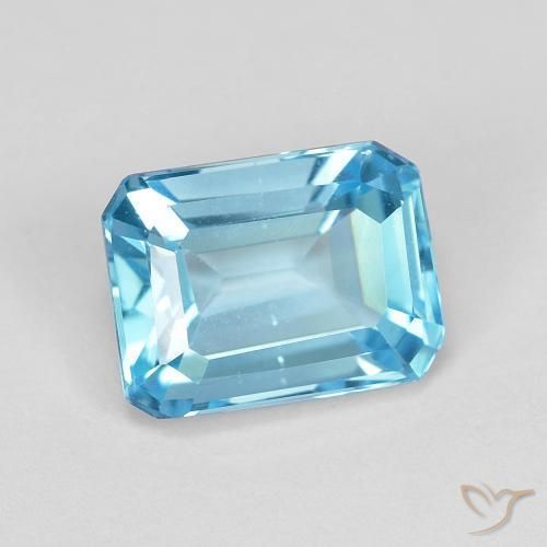 9,17 ctw natürlicher Swiss Blue Topas, Oktagonschliff, VVS