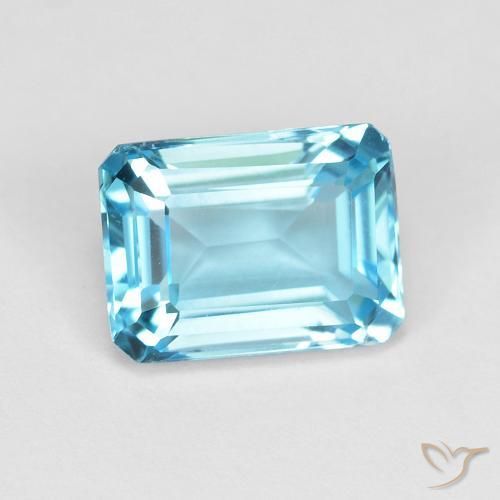 9,17 ctw natürlicher Swiss Blue Topas, Oktagonschliff, VVS