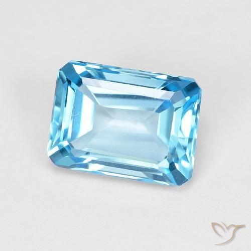 9,17 ctw natürlicher Swiss Blue Topas, Oktagonschliff, VVS