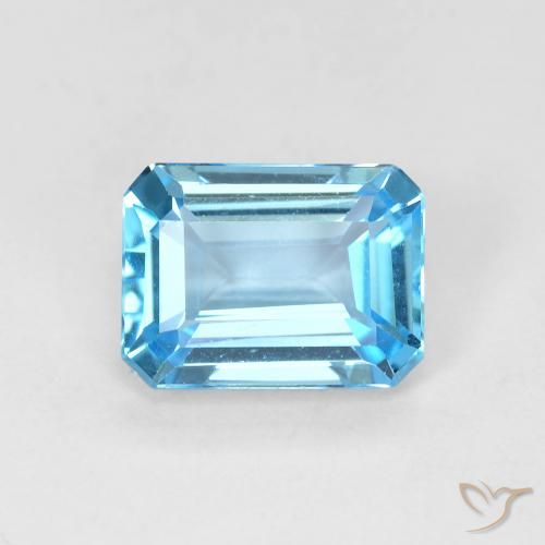 1.99ct Natürlicher Swiss Blue Topas, Smaragdschliff, VVS