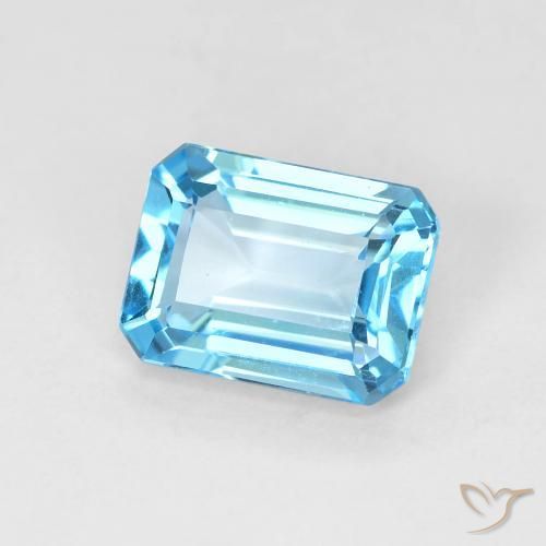 9,17 ctw natürlicher Swiss Blue Topas, Oktagonschliff, VVS