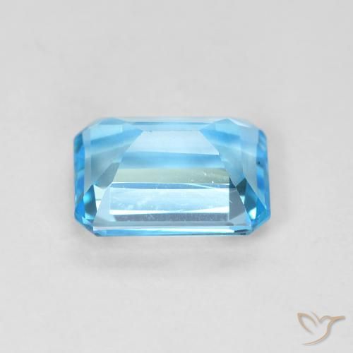 9,17 ctw natürlicher Swiss Blue Topas, Oktagonschliff, VVS
