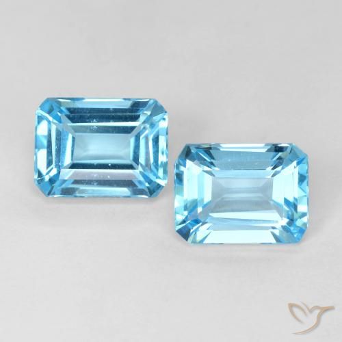 4.03ctw Natürlicher Swiss Blue Topas, Smaragdschliff, VVS