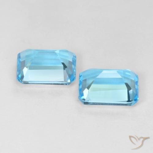 4.03 ct natürliche Swiss Blue Topas-Edelsteine, Oktagonschliff, VVS