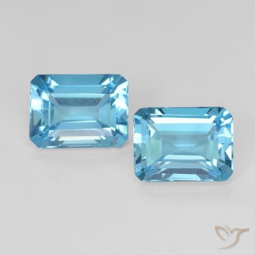 3.75ctw Natürlicher Swiss Blue Topas, Smaragdschliff, VVS