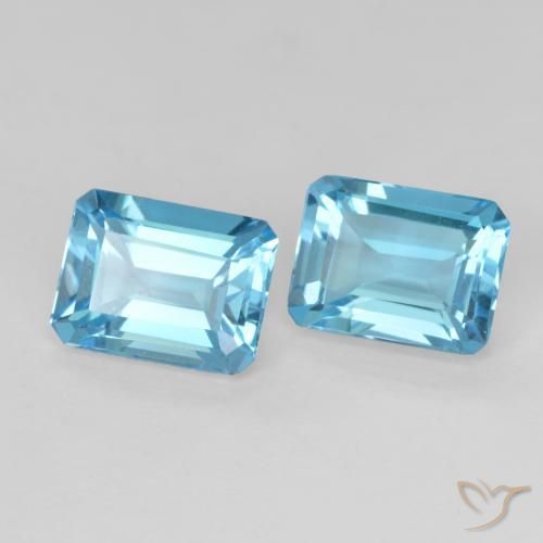 3.75 ct natürliche Swiss Blue Topas-Edelsteine, Oktagonschliff, VVS