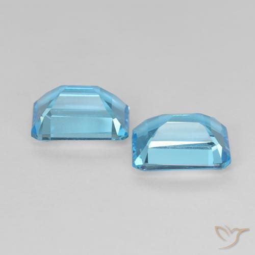 3.75 ct natürliche Swiss Blue Topas-Edelsteine, Oktagonschliff, VVS