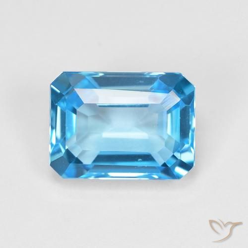 9,17 ctw natürlicher Swiss Blue Topas, Oktagonschliff, VVS